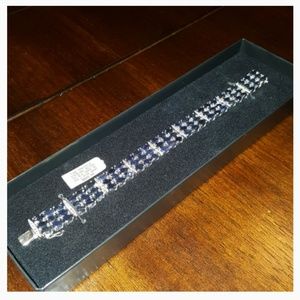 Sterling Silver and Black Sapphire Bracelet.